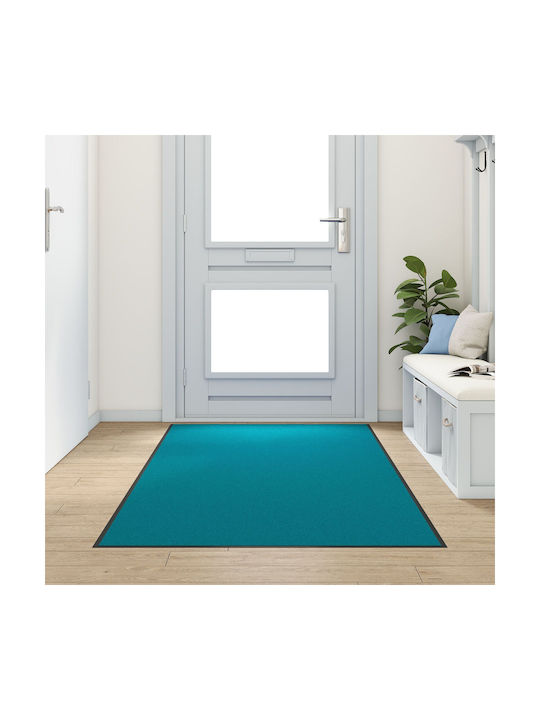 vidaXL Rutschfest Teppich Außenbereich Rechteckig Synthetisch,Polyester/Cotton/Leather Cyan