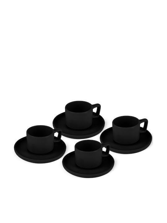 Berlinger Haus Set of Cups Coffee Ceramic Black 100ml 4pcs