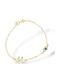 Mentzos Kids Bracelet Chain Made of 14K Gold with Evil Eye