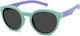 Polaroid Unbreakable Round Kids Sunglasses with Polarized Green Lens for 4-7 Years