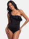 One Piece Swimsuit With One Shoulder Black