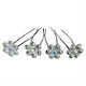 Decorative Flower Rhinestone Hairpin 4pcs