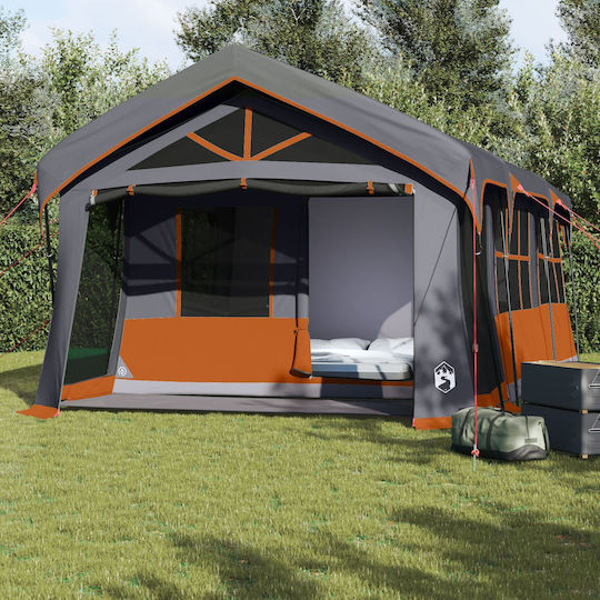 vidaXL Sommer Campingzelt Grau Für 10 Personen 620x322x240cm