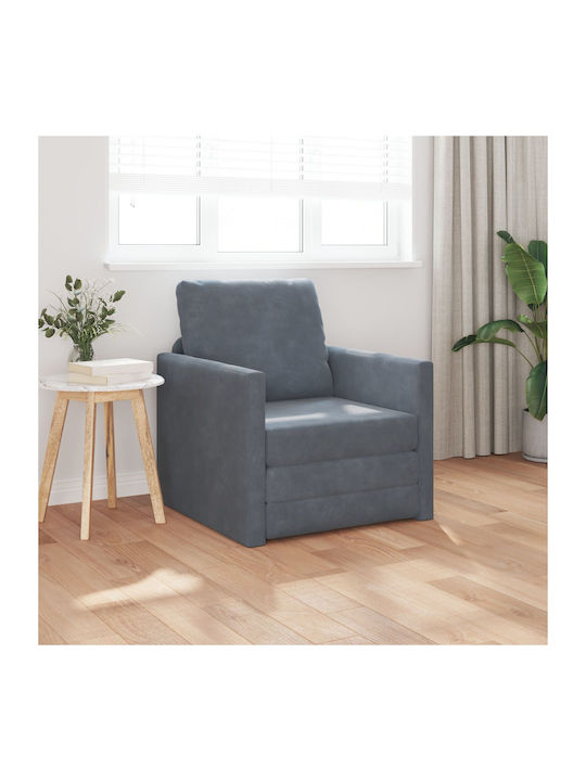 Schlafsessel Samt Dark Grey 74x77x81cm