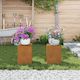 vidaXL Plant Stands Metal Brown 24cmx24cmx35cmc...
