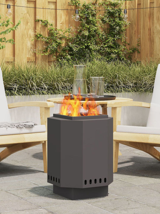 vidaXL Firepit Black 38x38x51cm