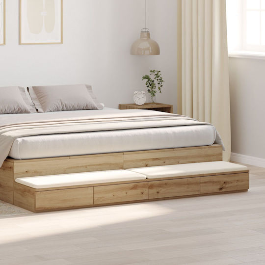 vidaXL Holzbettschublade Braune 180x36,5x16,5cm