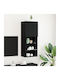 Wall Living Room Display Cabinet made of Particleboard with Glass & Lighting Black Oak 40.5x30x102cm