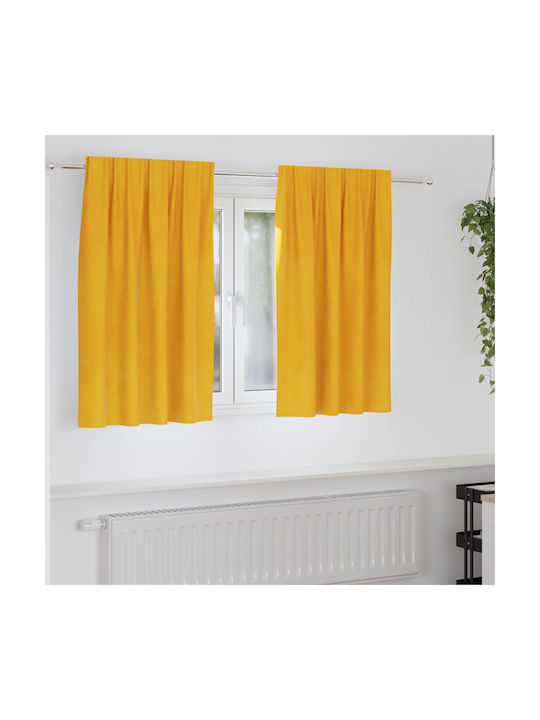 vidaXL Set of Blackout Curtains for Window with Pencil Pleat Yellow 140x140cm