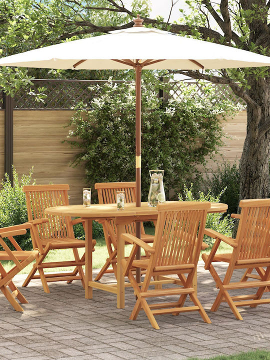 Set Sala De Mese Pentru Exterior 7 Piese Maro