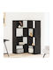 Corner Bookcase Black Oak 140x30x140cm