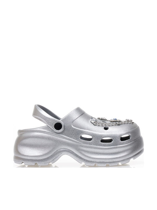 Tsoukalas Damen Clogs Silber