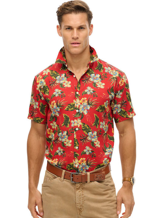 Superdry Hawaiian Print Short-sleeved Shirt Red