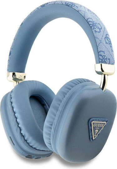 Guess 4G Triangle Logo Wireless / Wired Over Ear Headphones with 32 hours of Operation Blue