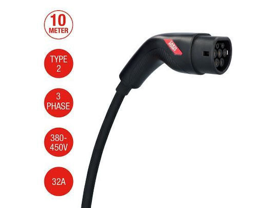 Carpoint Electric Vehicle Charging Cable Type2>2 32a 3ph 10 Meter 0290018