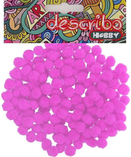 Pompons Ροζ Χρωμα 200 Τεμaχια Μεγεθος 10 Mm Describo * Cn *