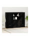 Мебели за съхранение дървен с чекмеджета и огледало Black Oak 132x35.5x103.5см