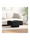 Square Central Coffee Table Made of Solid Wood Coffee Black Oak W60xL60xH31.5cm