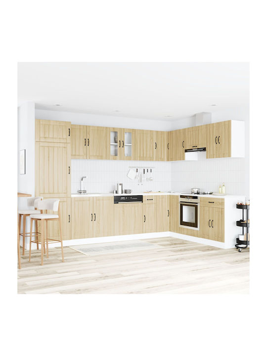 Lucca Set Dulapuri de Bucătărie Suspendate & de Podea Σοκολάτα 80x46.5x81.5buc