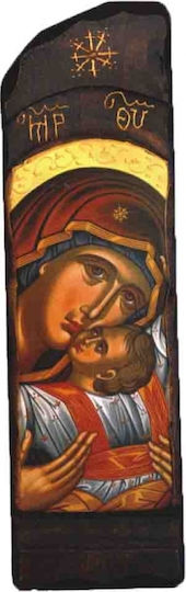 Icoană din lemn cu Fecioara Maria și Iisus Hristos N8 20x8cm