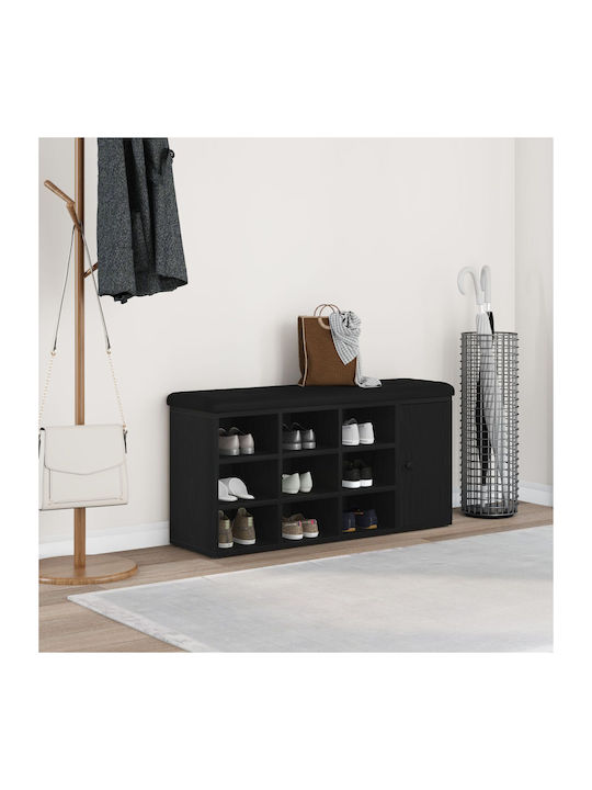 Entry Furniture with Shoe Rack & Bench Black Oa...