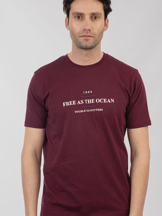 Double T-Shirt Burgundisch