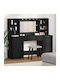 Floor-standing Makeup Dressing Table Wooden Black with Mirror 78.5x41x135cm