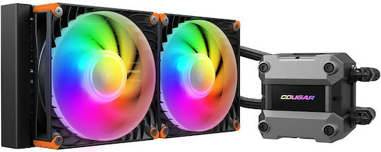 Cougar Poseidon Ultra 240 Water Cooling System AIO CPU with 2 120mm Fans and RGB Lighting