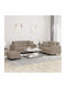 Living Room Furniture Set 2-Seater & 2-Seater & Stool Brown