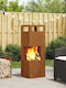vidaXL Focar Interior din metal Maro 35x35x100cm