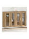 Wand Wohnzimmer Vitrine aus Spanplatte mit Glas Walnut 139x34x90cm