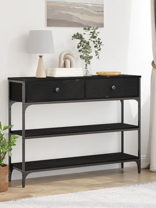 Console Table Wood & Metal Black Oak L100xW25xH...