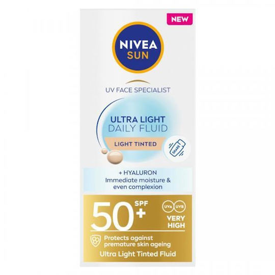Nivea Sun Ultra Light Daily Fluid Sunscreen Body Lotion SPF50+ Tinted 40ml