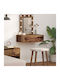 Wandmontierte Schminktisch Schlafzimmer Holz Alt Holz mit Spiegel 60x40x70cm