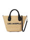 Karl Lagerfeld Stroh Strandtasche Beige