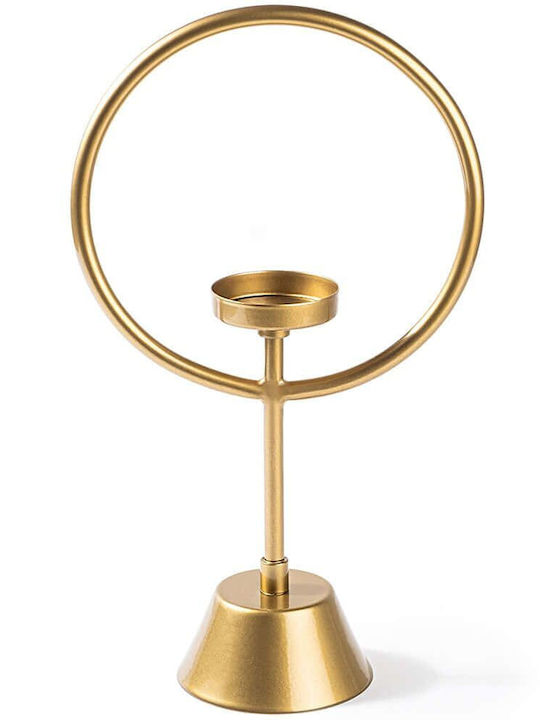 Aberto Design Cairos Candle Holder suitable for Tealights Metal in Yellow Color 18.5x30x9cm 1pcs