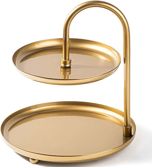Aberto Design Μεταλλική Εταζέρα Κίτρινη Ø20xY21cm