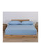 Nef-Nef Homeware Bettlaken für Einzelbett mit Gummiband 100x200+30cm. Jersey Light Blue