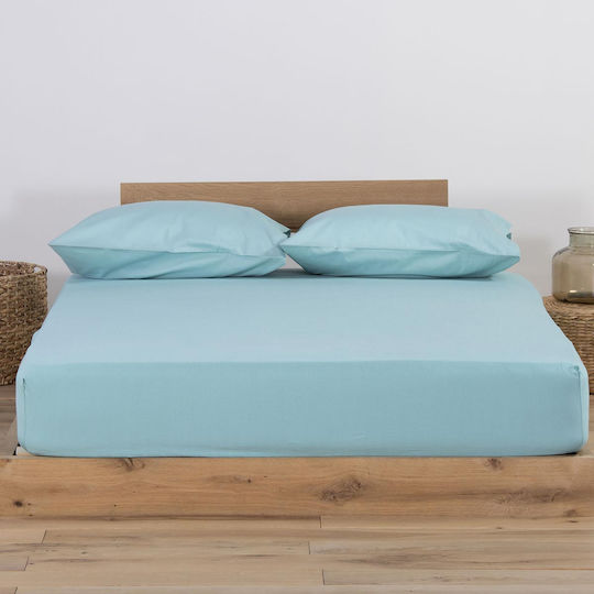 Nef-Nef Homeware Jersey Μονό 100x200+30εκ. με Λάστιχο Light Blue Nef-Nef Homeware Jersey Μονό 100x200+30εκ. με Λάστιχο Light Blue