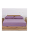 Nef-Nef Homeware Bettlaken für Einzelbett mit Gummiband 100x200+30cm. Jersey 1-amethyst