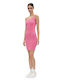 Sommer Mini Sportliches Damenkleid mit Spaghetti-Träger Rosa