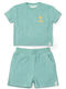 Kids Clothing Set with Shorts Summer 2 Pieces Surf Blue Seashells and Stripes