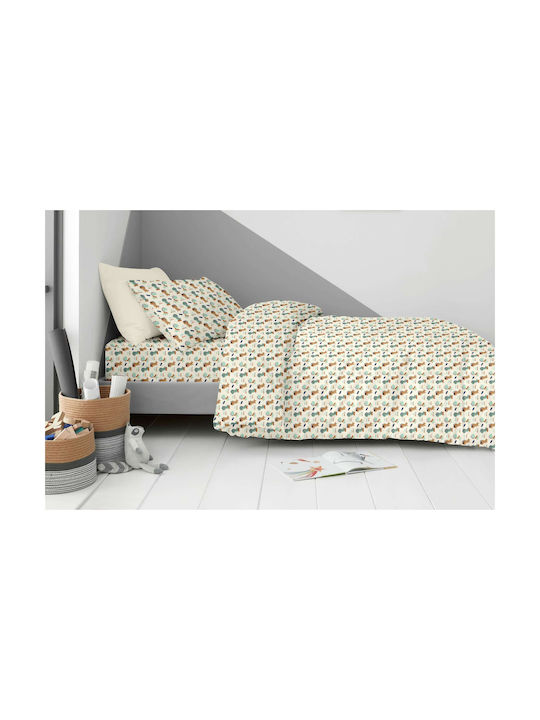 Astron Italy Σετ Μονά Cool Dino Μπεζ 175x260cm