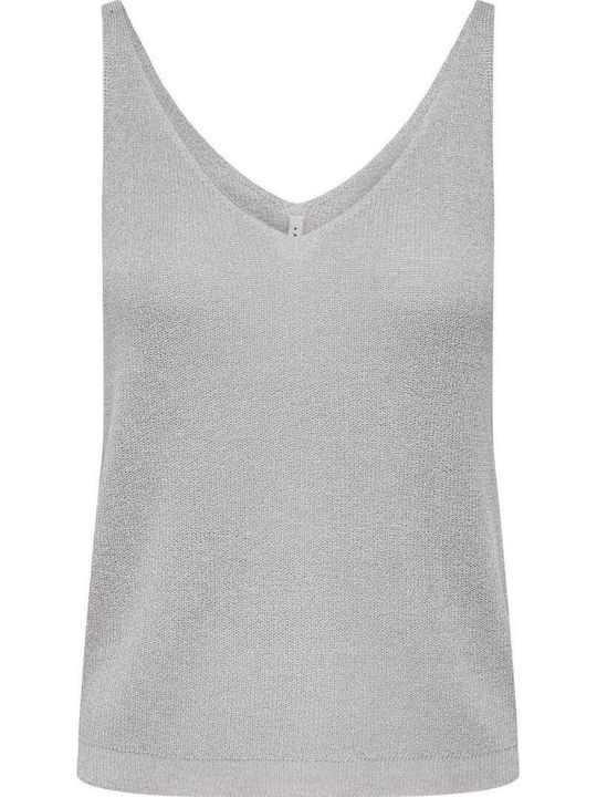 Only Women's Blouse Sleeveless Silver