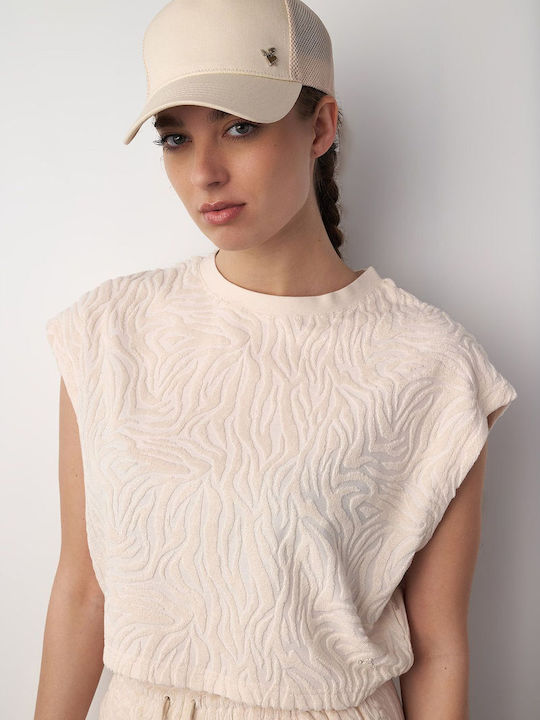 Damen Crop Top Baumwolle Kurzarm White
