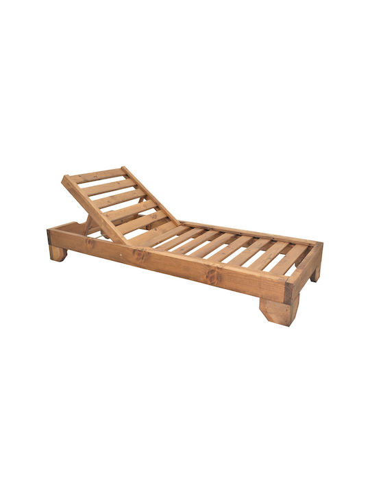 Sunbed Single Zalka Wooden Beige 66x197x28cm. Sunbed Single Zalka Wooden Beige 66x197x28cm.