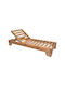 Liegestuhl-Bett Einzel Zalka Holz Beige 66x197x28cm.
