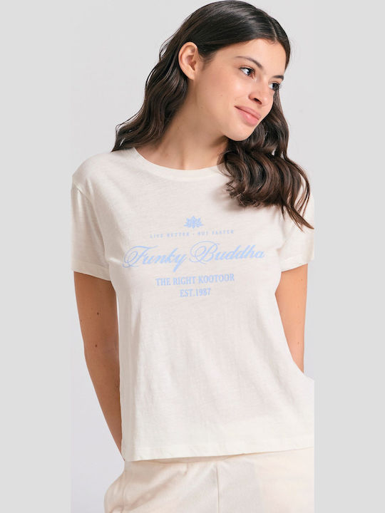 Funky Buddha Women's T-shirt Ecru