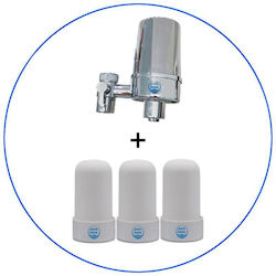 Kompakte Aktivkohle & Keramik 0,3 μm Wasserfilter für Wasserhahnmontage Kompakte Aktivkohle & Keramik 0,3 μm Wasserfilter für Wasserhahnmontage