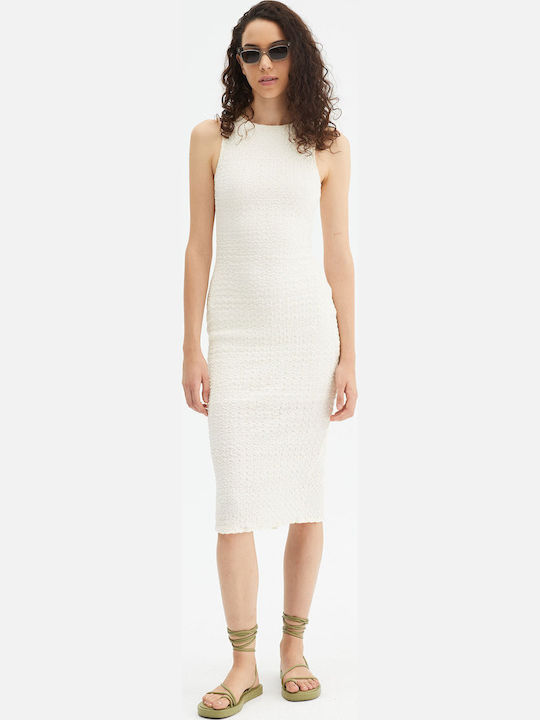 Summer Midi Dress with Tearing Ecru